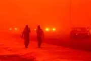 آسمان غرب عراق به رنگ سرخ درآمد/فیلم