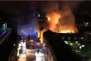 وقوع آتش‌سوزی در یک بازار لندن+ تصاویر