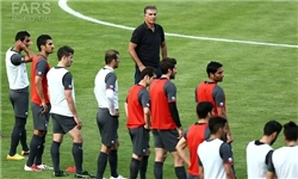 مراسم بدرقه از ملیپوشان فوتبال در سالن اجلاس سران