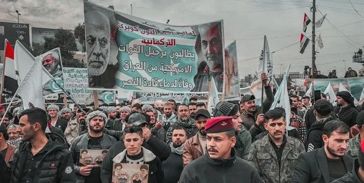 تجمع میلیونی در بغداد برای بزرگداشت سالگرد شهادت حاج قاسم و المهندس/گزارش تصویری