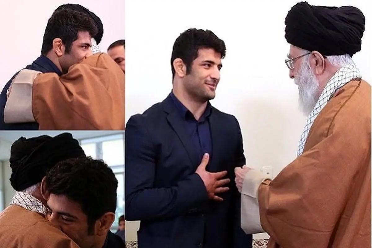 دیدار علیرضا کریمی کشتیگیر سرافراز با رهبر انقلاب+ تصاویر