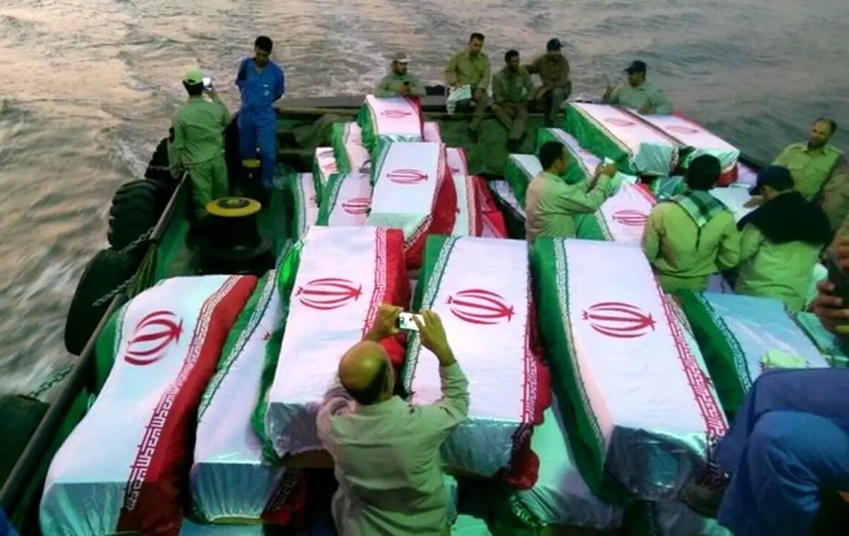 پیکر ۶۶ شهید دفاع مقدس از اروندرود وارد آبادان شد