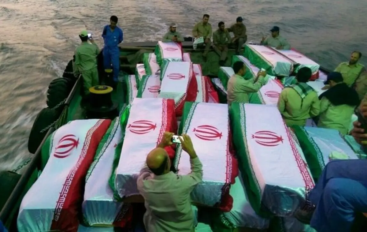 پیکر ۶۶ شهید دفاع مقدس از اروندرود وارد آبادان شد