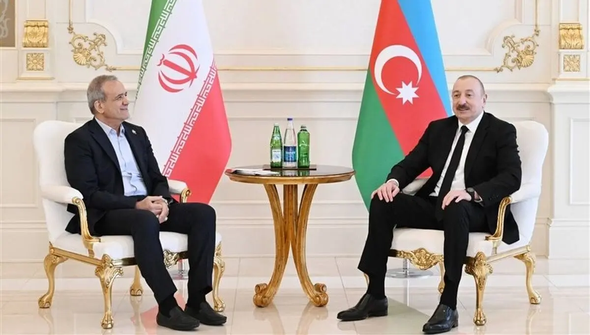 شوخی پزشکیان و الهام علی‌اف برای آب خوردن : این آب را شما خودتان آوردید!؟