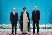 عکس یادگاری رئیسی،پوتین و اردوغان/ گزارش تصویری