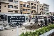 تعویض سنگ فرش مخبرالدوله و بهارستان/ گزارش تصویری