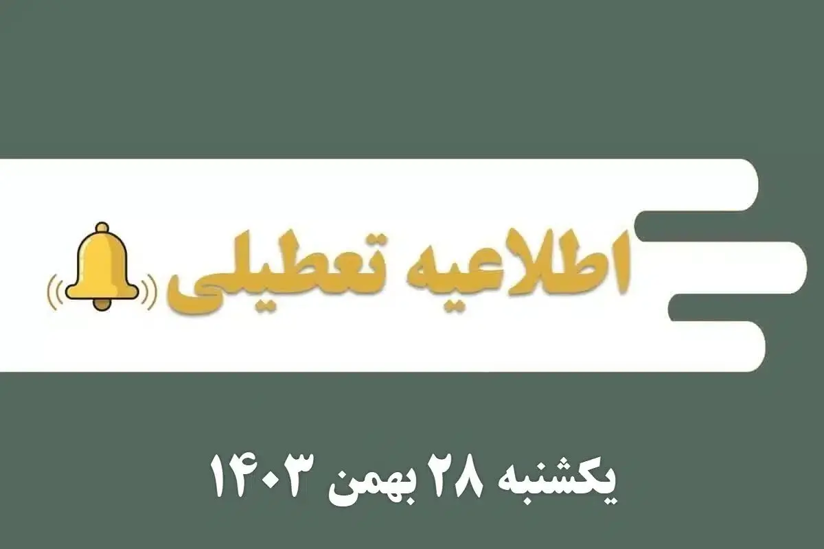 اطلاعیه تعطیلی| مدارس کدام شهرها فردا یکشنبه ۲۸ بهمن ۱۴۰۳ تعطیل شدند؟
