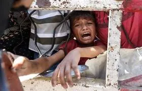 تصاویری دردناک از قحطی در غزه/فیلم