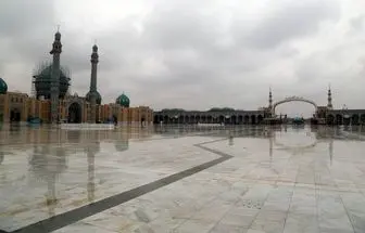 حال و هوای بارانی «مسجد جمکران»/ تصاویر