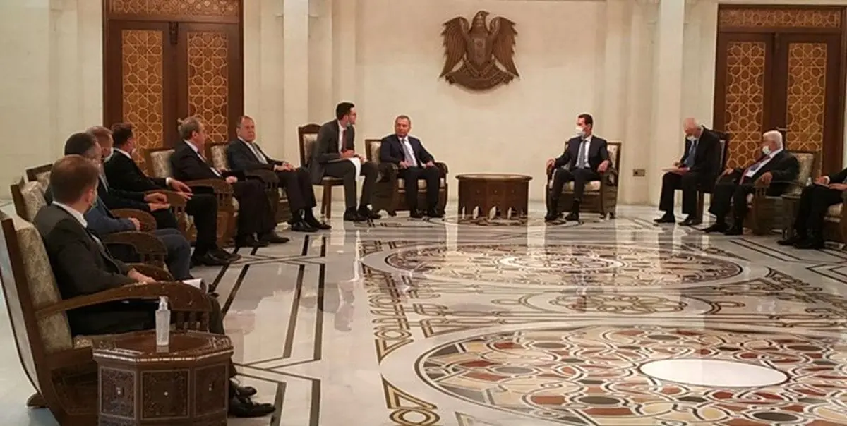 دیدار هیات عالی‌رتبه روس با بشار اسد در دمشق