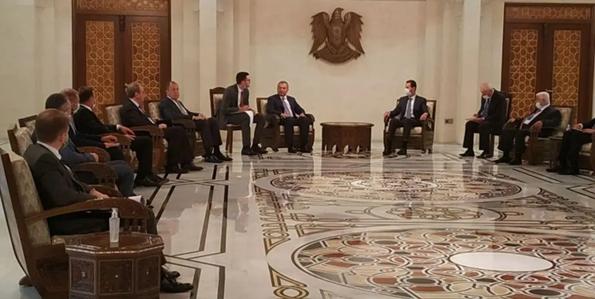دیدار هیات عالی‌رتبه روس با بشار اسد در دمشق