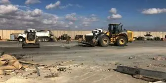 پاکسازی «عین الاسد » از آثار به جا مانده پس از حمله موشکی ایران