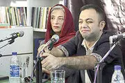 «صابر ابر» با حوله حمام درکنار خانم بازیگر/ عکس
