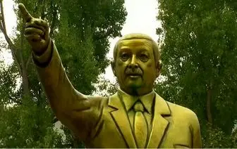 نصب مجسمه طلایی اردوغان در آلمان جنجال به پا کرد