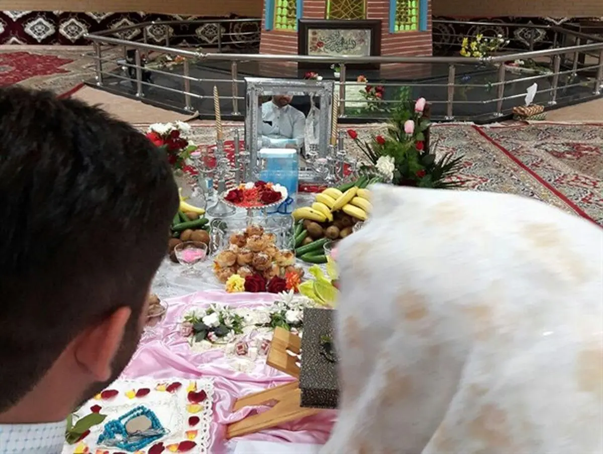 پیوند آسمانی زوج آملی در جوار پنج شهید گمنام +تصاویر