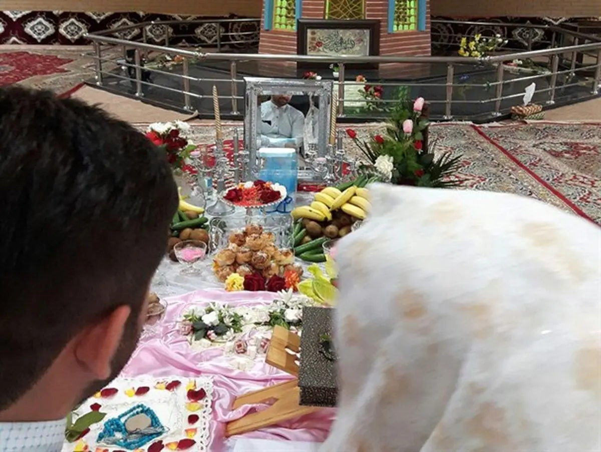 پیوند آسمانی زوج آملی در جوار پنج شهید گمنام +تصاویر