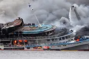 آتش گرفتن یک کشتی در شهر مسکو