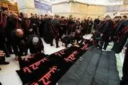 ضریح حرم امام حسین(ع) سیاهپوش شد 