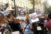 تظاهرات آمریکایی ها در اعتراض به حضور ترامپ در سازمان ملل