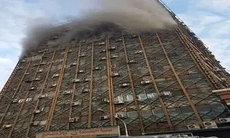 آتش‌سوزی در ساختمان پلاسکو تهران + فیلم 
