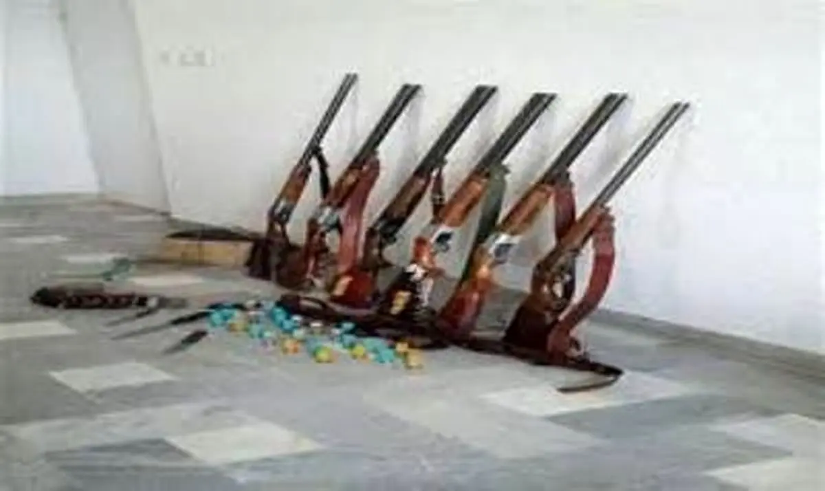 هشت شکارچی غیرمجاز با 6 قبضه سلاح در کلاله دستگیر شدند