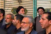 حضور فرزندان آیت‌الله سیستانی در مراسم وداع با رهبر شهید