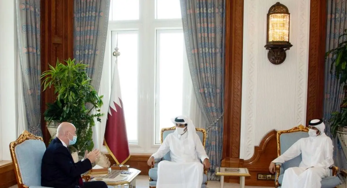 ملاقات رئیس فیفا با امیر قطر درباره جام جهانی 2022