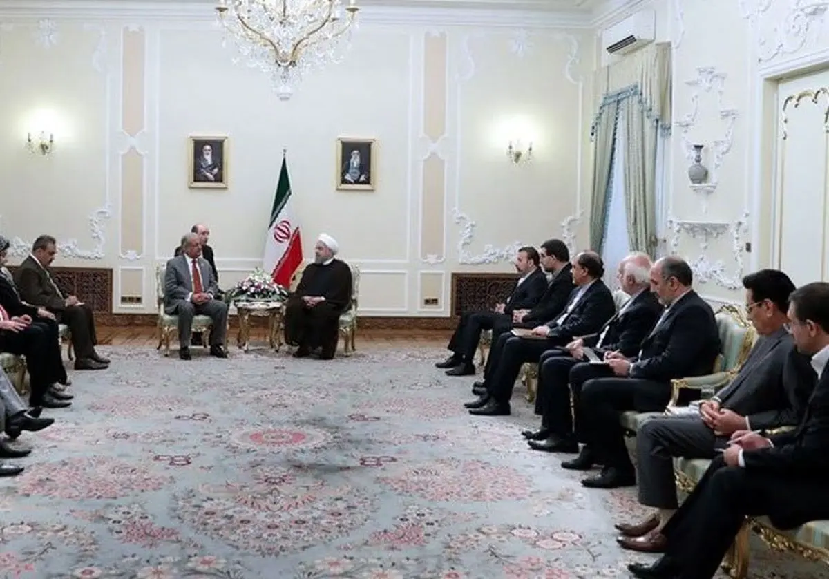 دیدار رئیس مجلس سنای پاکستان با روحانی