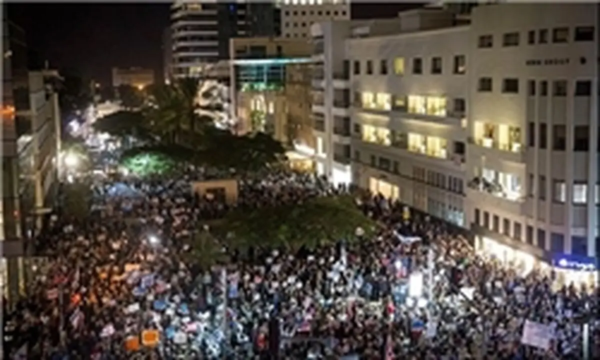 تظاهرات ساکنان تل‌آویو در اعتراض به طرح «کشور یهود»