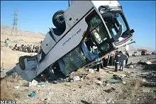 واژگونی اتوبوس حامل دانش‌آموزان در مشهد