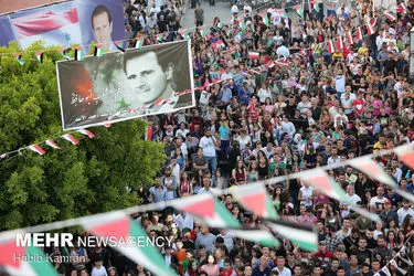 جشن پیروزی بشار اسد