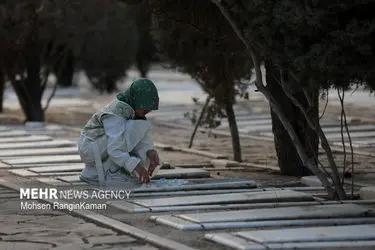 لحظات تحویل سال در گلزار شهدای تهران