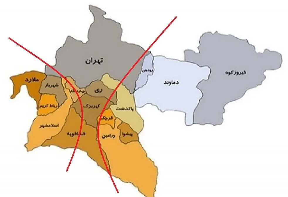 جزئیات جدید از تقسیمات تهران/ کدام شهرستان‌ها به استان غربی و شرقی تهران ملحق می‌شوند؟
