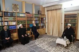 دیدار رئیس مجلس شورای اسلامی با مراجع عظام تقلید در قم/گزارش تصویری