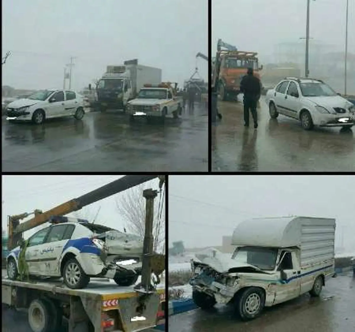 وقوع 3 تصادف زنجیره ای در قوچان