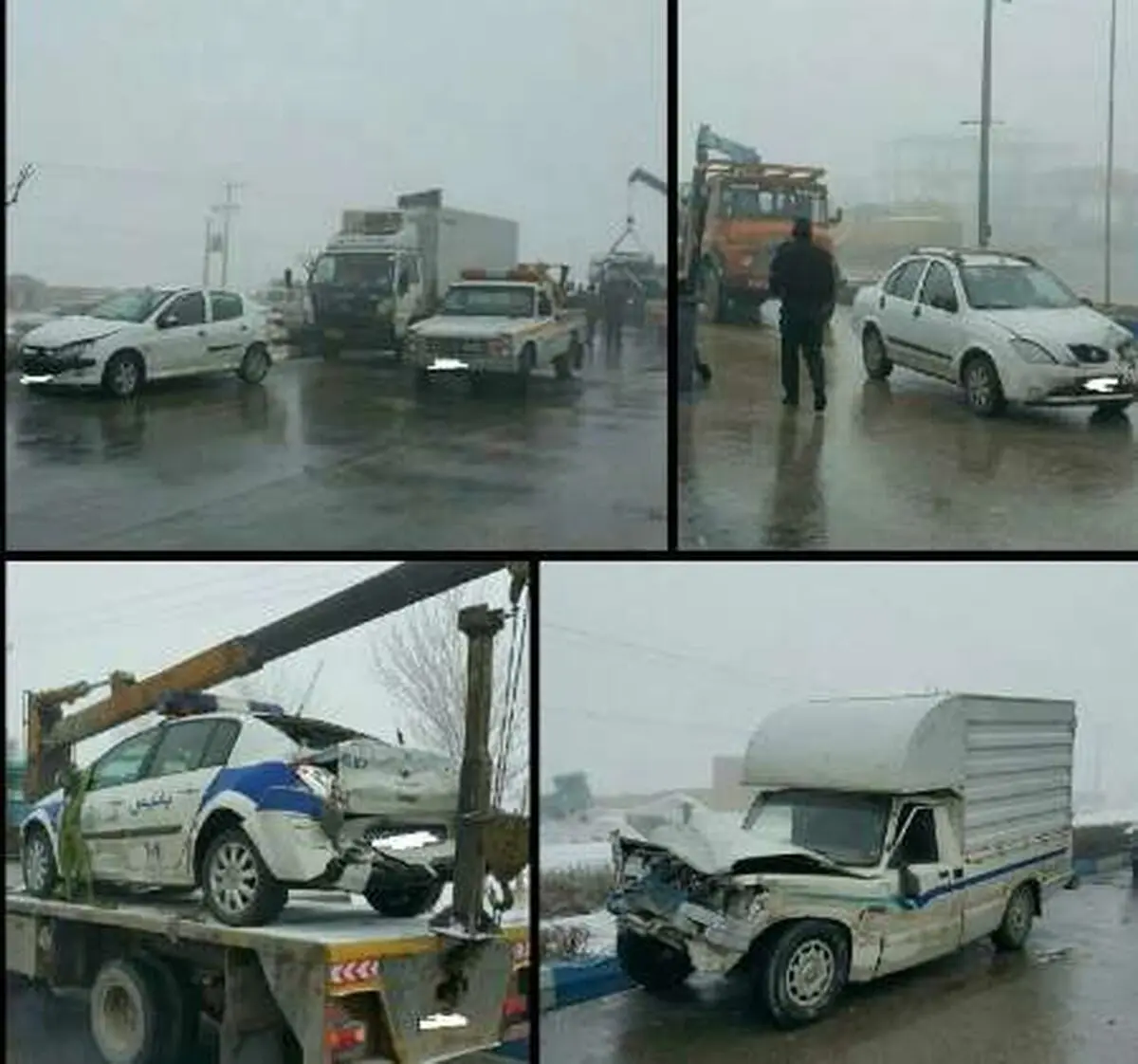وقوع 3 تصادف زنجیره ای در قوچان 