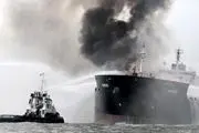 کشتی‌ای که با نفتکش ایرانی برخورد کرد/ عکس
