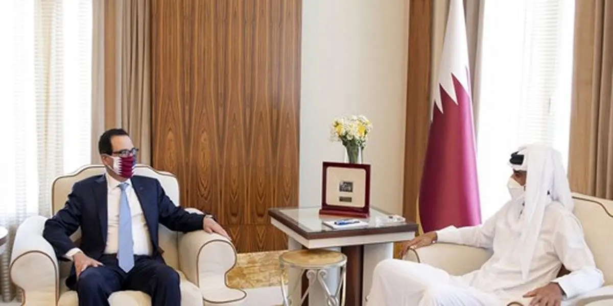 دیدار وزیر خرانهداری آمریکا با امیر قطر