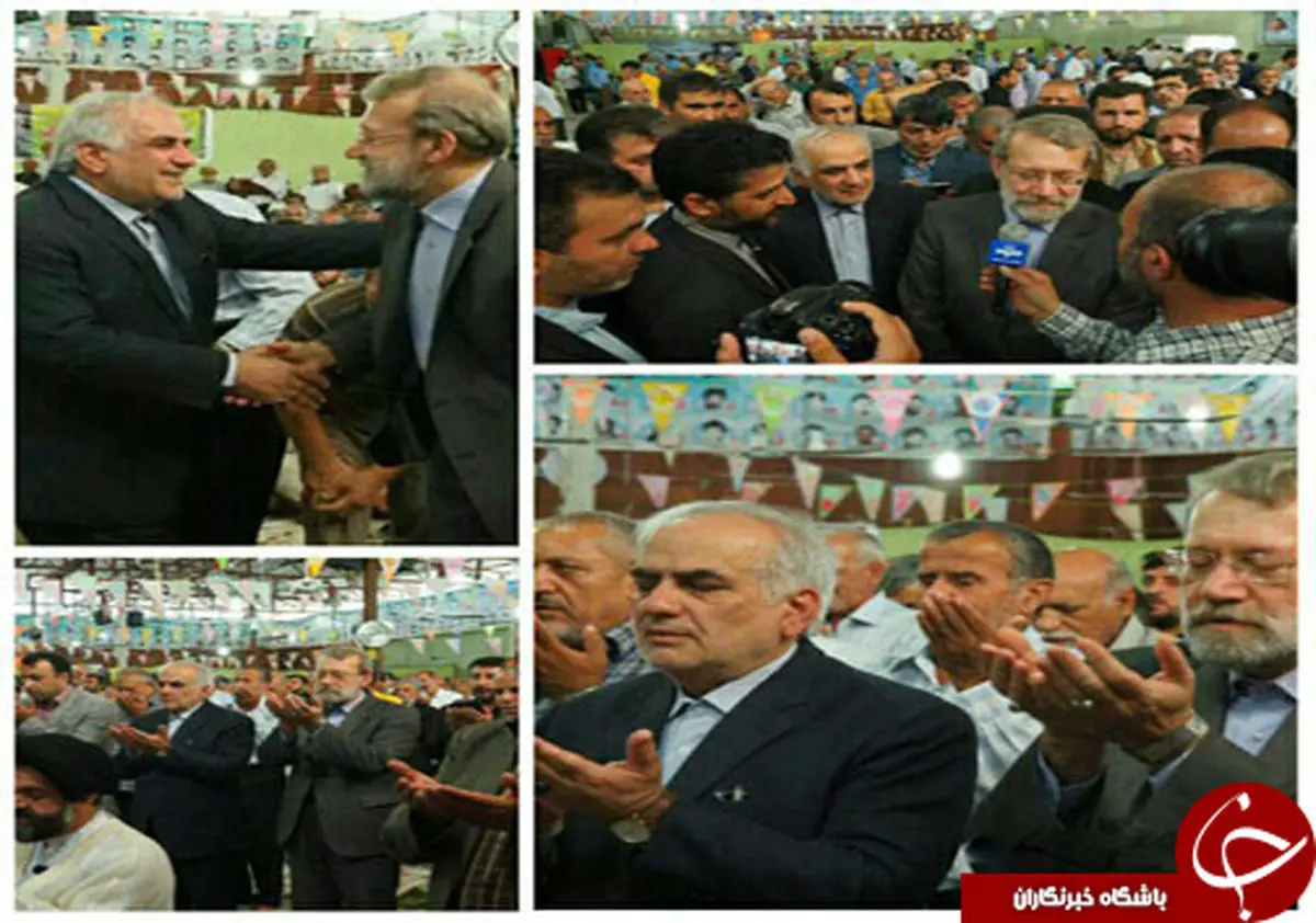 حضور علی لاریجانی در جمع نمازگزاران محمودآباد+تصاویر