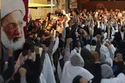 تظاهرات کفن‌پوشان در دفاع از آیت‌الله عیسی قاسم/گزارش تصویری