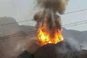 
انفجار مهیب و زبانه های آتش در خط لوله گاز گناوه