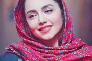 نازنین بیاتی در میان رنگین کمانی از نور /عکس