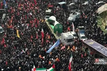 تصاویر هوایی از سیل جمعیت تهرانی ها در مراسم تشییع شهدای اقتدار