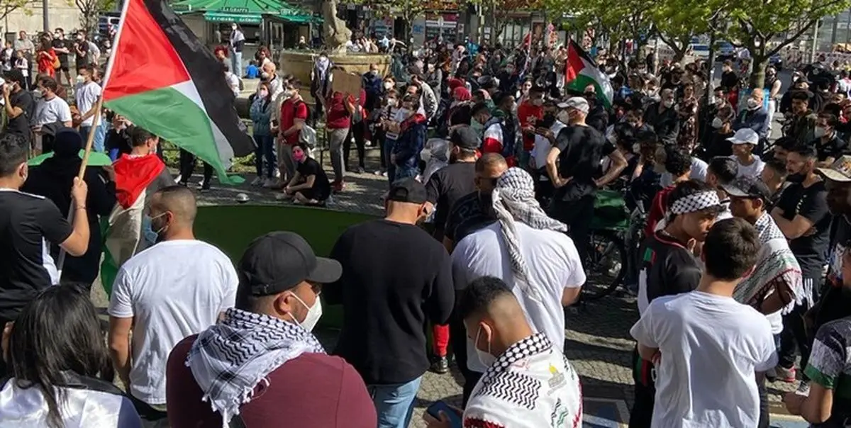 تجمع در برلین در حمایت از فلسطین