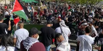 تجمع در برلین در حمایت از فلسطین 