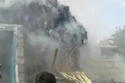 بازیگوشی کودکان، انبار علوفه را به آتش کشید + تصاویر
