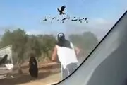 حمله یک صهیونیست به یک زن فلسطینی/فیلم