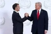 کشمکش ترامپ و مکرون هنگام دست دادن/فیلم