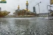 بارش باران پاییزی حرم شریفین کاظمین/ گزارش تصویری