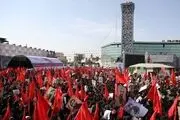  مراسم تشییع پیکر شهید حججی در میدان امام حسین (ع)/ گزارش تصویری